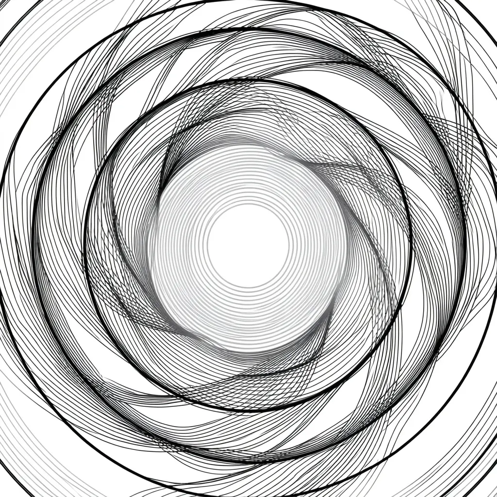 Abstract concentric circles and flowing lines representing the nature of stress awareness